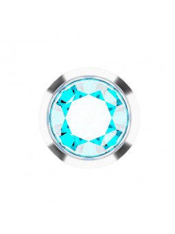 Studex Plus Aquamarine Earrings in Full Silver Frame