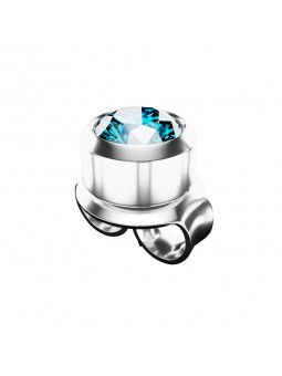 „Studex Plus“ akvamarino auskarai iš viso sidabrinio rėmo