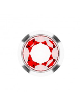 Studex Plus Ruby Earrings in a Full Silver Mount