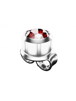 Studex Plus Ruby Earrings in a Full Silver Mount