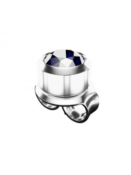 Studex Plus Sapphire Earrings in Full Silver Setting