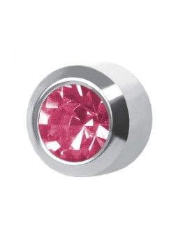 Сережки Studex Plus Pink Zircon у повністю срібній оправі