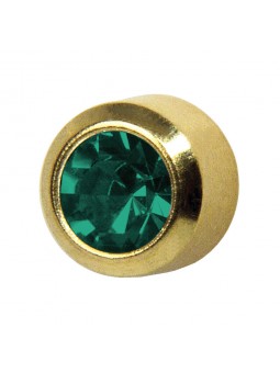 Studex Plus Blue Zircon Earrings in a Full Gold Mount