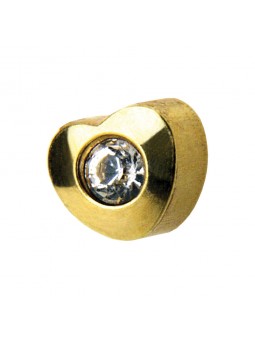 Studex Plus Heart Earrings With Diamond, Gold