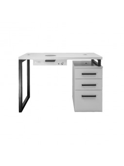 VENTO PRO Maniküre Moderno 4 Schreibtisch, weiße Platte mit Absorber