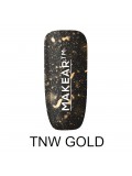 Makear Top No Wipe Gold 8ml - Top wykończeniowy bez warstwy dyspresyjnej ze złotą drobinką