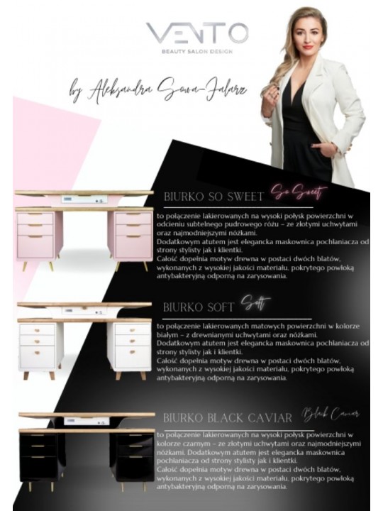 VENTO PRO Manicure SO SWEET pink desk with dust absorber