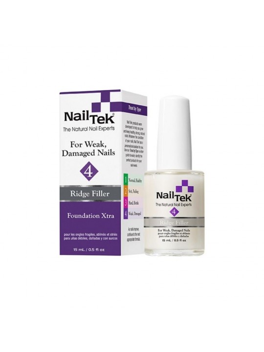 Nail Tek 4 Ridge Filler - Smoothing base conditioner for thin nails 15 ml