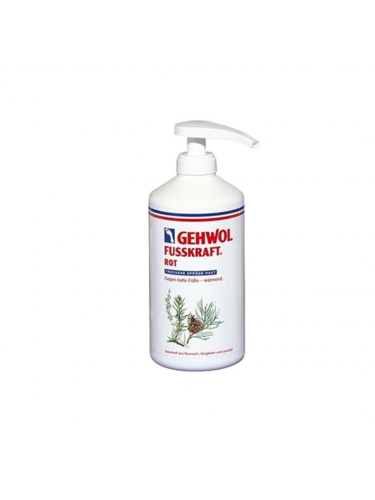 GEHWOL Fusskraft Rot - Feuchtigkeitsbalsam für den Winter und trockene Füße 500 ml mit Dosierung.