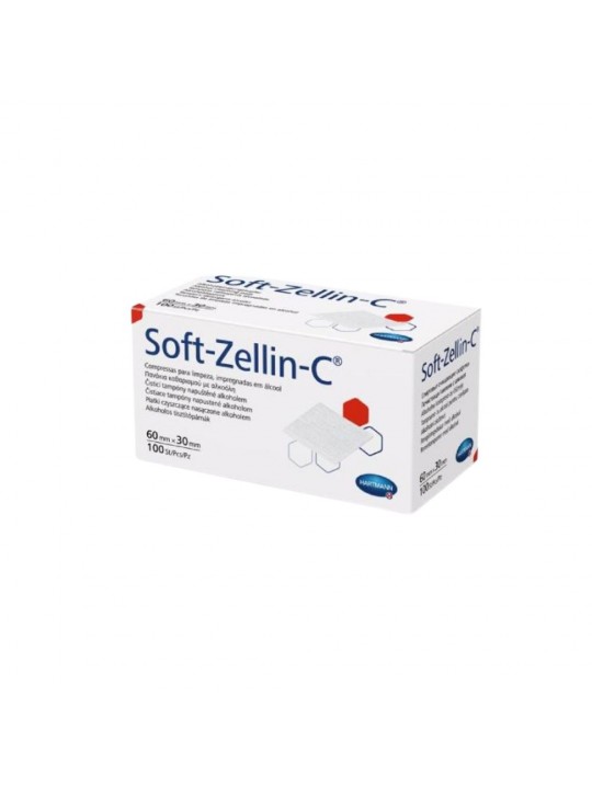 HARTMANN Soft-Zellin-C - Płatki czyszczące nasączone alkoholem 100 szt.