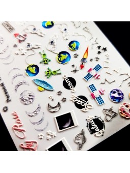 Naklejki Wodne Na Paznokcie 3D-43*