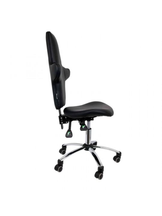 Swivel medical chair with high cross backrest