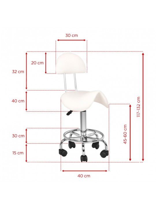 Kosmetinė taburetė 6001 balta