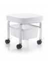 Cosmetic pedicure stool with container
