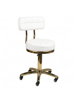 Gold AM-961 cosmetic stool, white
