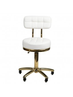 Gold AM-961 cosmetic stool, white