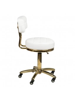 Gold AM-961 cosmetic stool, white