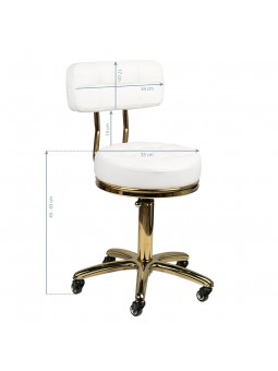 Gold AM-961 cosmetic stool, white
