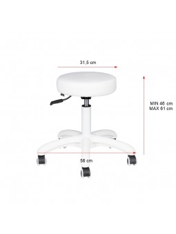 Taboret kosmetyczny AM-303-2 biały