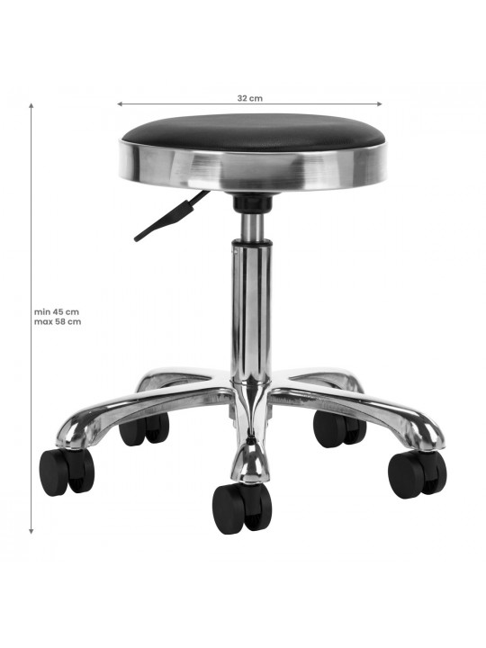 Cosmetic stool M-1639 silver and black