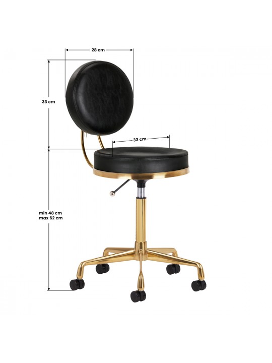Cosmetic stool H5 gold black