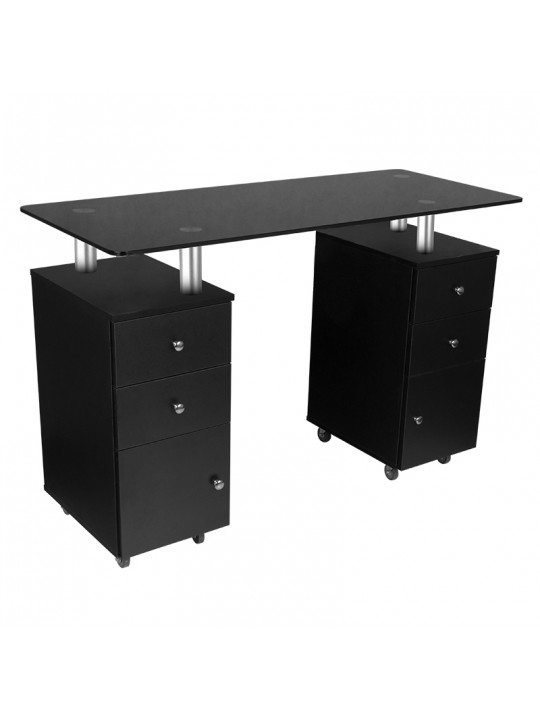 Glass 317 cosmetic desk, black