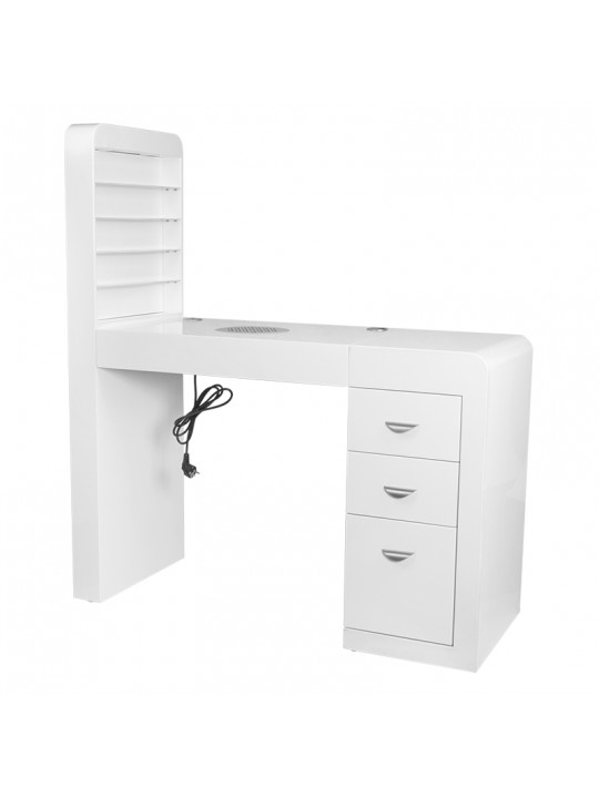 Cosmetic desk 310 with cassette absorber, white, left