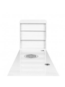 Biurko kosmetyczne 310 z pochłaniaczem kasetowym białe prawe