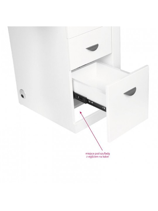 Cosmetic desk 310 with cassette absorber, white, right