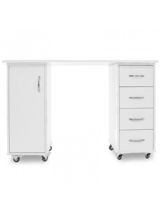 2027 BP white desk with two cabinets