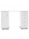 2027 BP white desk with two cabinets