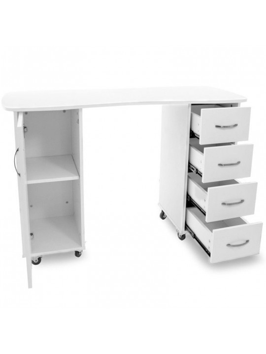 2027 BP white desk with two cabinets