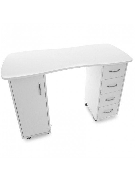 2027 BP white desk with two cabinets