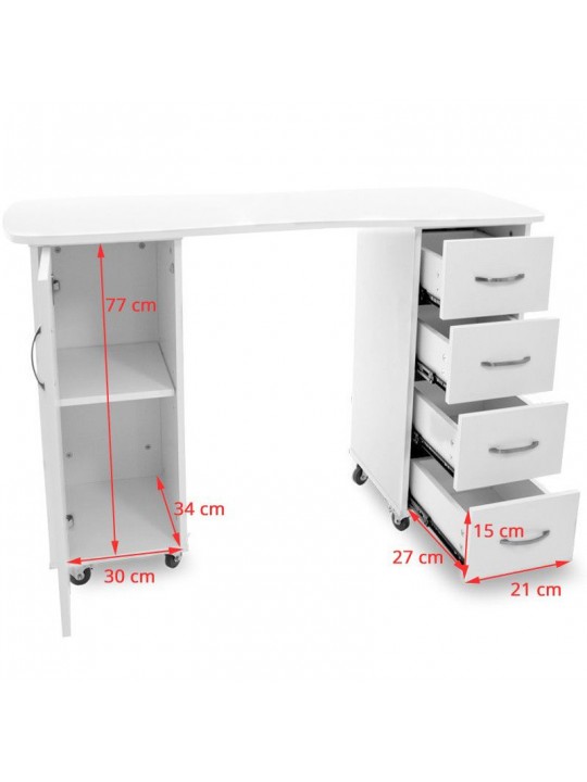 2027 BP white desk with two cabinets