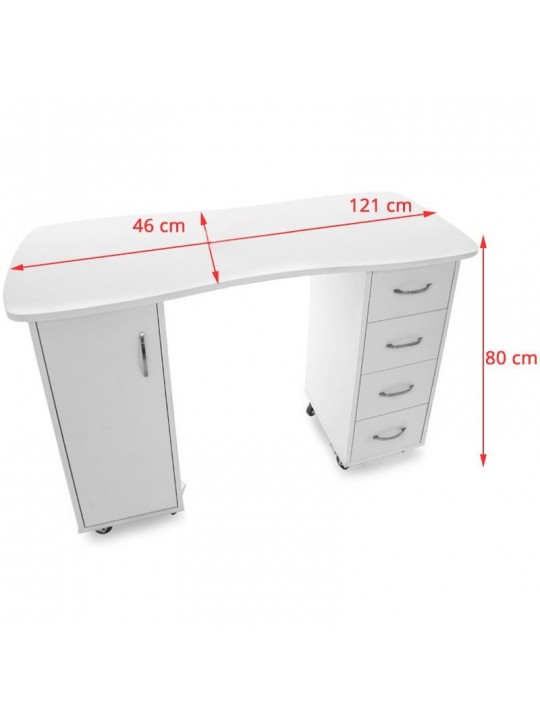 2027 BP white desk with two cabinets