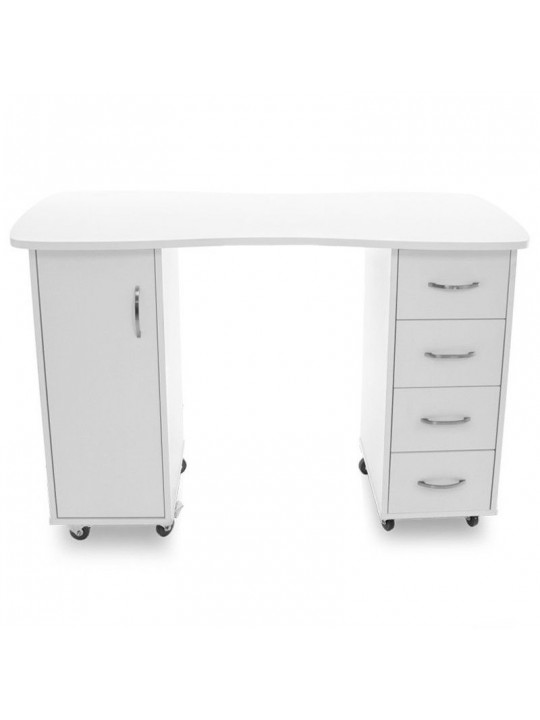 2027 BP white desk with two cabinets