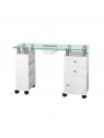 Glass desk with absorber 013B white