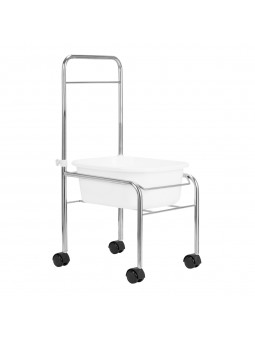 Хромований педикюрний лоток на колесах