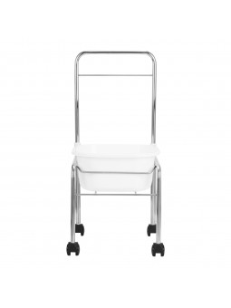 Chromuotas pedikiūro padėklas ant ratukų