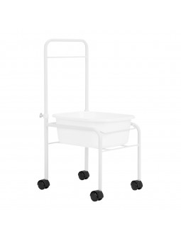 White pedicure tray on wheels