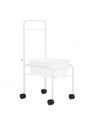 White pedicure tray on wheels