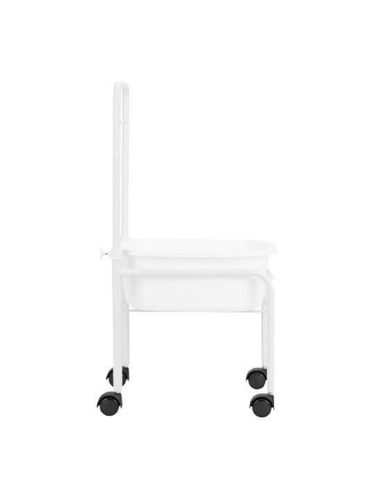 White pedicure tray on wheels