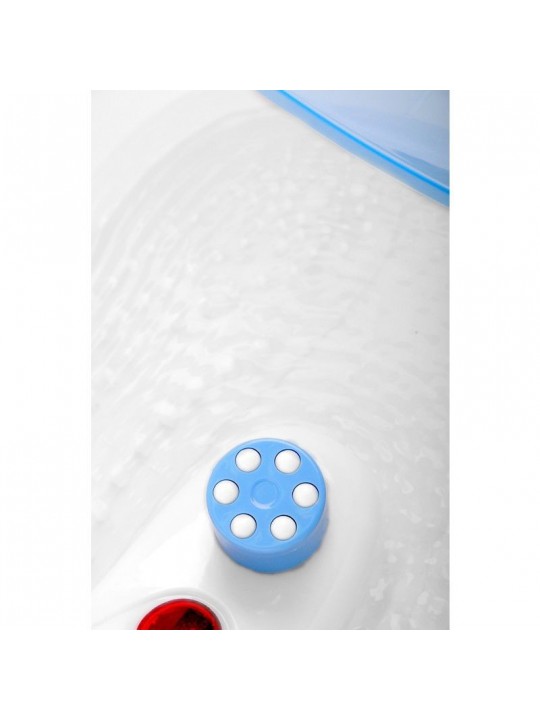 White pedicure tray set on wheels + foot massager, massager with maintaining temperature AM-506A