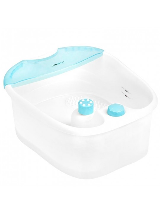 White pedicure tray set on wheels + foot massager, massager with maintaining temperature AM-506A