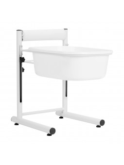 Pedicure tray with adjustable height, white