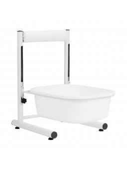Pedicure tray with adjustable height, white