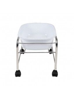 Rovná podnos na pedikúru s chromovanými kolečky