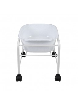 Simple pedicure tray with wheels, white