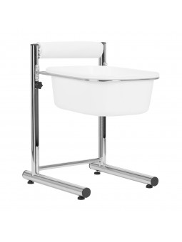 Pedicure tray with adjustable height, chrome