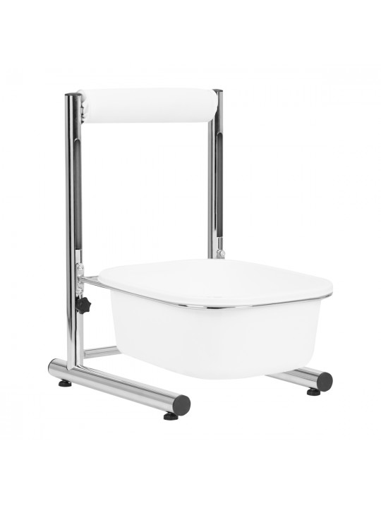 Pedicure tray with adjustable height, chrome